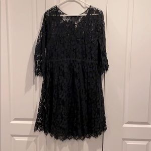 3/4 sleeve midi dress